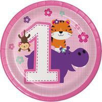 One is Fun Girl Jungle Themed First Birthday Party Supplies