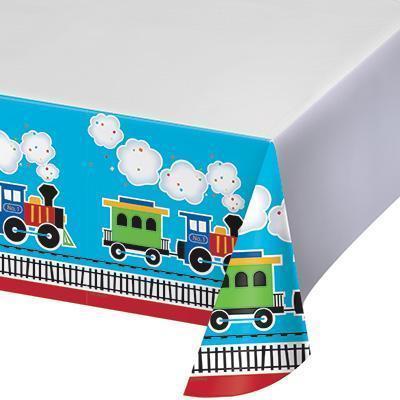 All Aboard Plastic Tablecover-Choo Choo Trains Birthday Supplies and Decorations-Party Things Canada