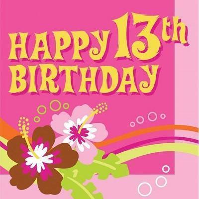 Aloha Birthday Happy 13th Birthday Luncheon Napkins Birthday Paty Creative Converting 