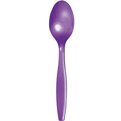 Amethyst Plastic Spoons-Amethyst Purple Solid Color Tableware-Party Things Canada