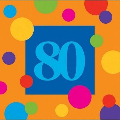 Birthday Stripes '80' Beverage Napkins Birthday Party Creative Converting 