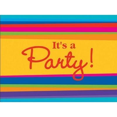 Birthday Stripes 'It's a Party' Invitations Birthday Party Creative Converting 