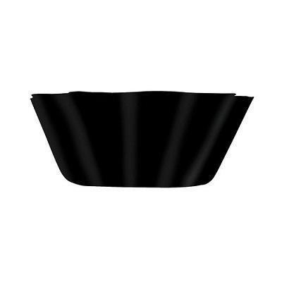 Black Small Plastic Fluted Bowl-Halloween Decorations and Accessories-Party Things Canada