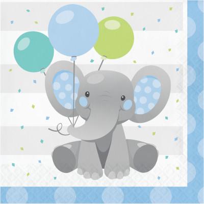Blue Enchanting Elephant Luncheon Napkins-Party Things Canada