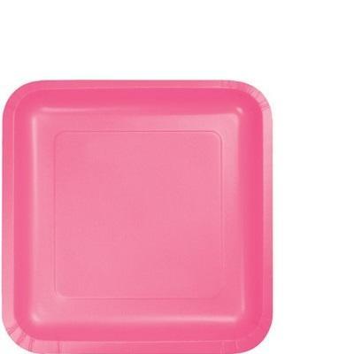 Candy Pink Square Paper Luncheon Plates Color Creative Converting 