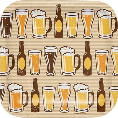 Cheers and Beers Luncheon Plates-Beer Tasting Themed Birthday Supplies-Party Things Canada