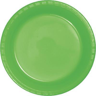 Citrus Green Plastic Luncheon Plates-Citrus Green Party Tableware-Party Things Canada