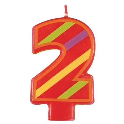 Decorative Numeral '2' Birthday Candle-Age Numbers Birthday Candles-Party Things Canada