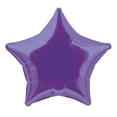 Deep Purple Star Shaped Foil Balloon-Metallic Helium Balloons-Party Things Canada