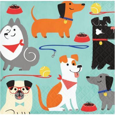 Dog Party Beverage Napkins-Dogs Themed Birthday Supplies-Party Things Canada