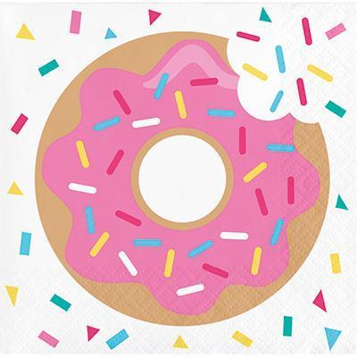 Donut Time Beverage Napkins-Doughnut Themed Birthday Supplies-Party Things Canada