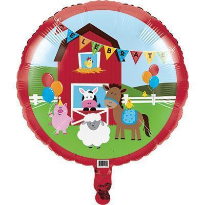 Farmhouse Fun Metallic Balloon-Barnyard Farm Animals Themed Birthday Supplies-Party Things Canada