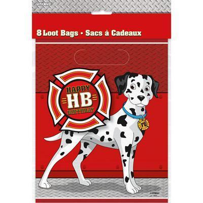 Fire Truck Loot Bags-Firefighters Dalmatian Themed Party Supplies-Party Things Canada