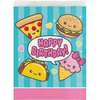 Food Love Paper Treat Bags-Cheat Meals Themed Birthday Supplies-Party Things Canada