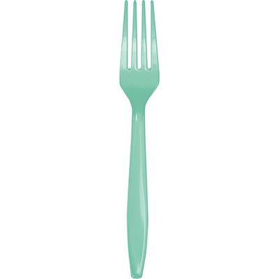 Fresh Mint Plastic Forks-Tiffany Blue Mint Solid Color Tableware-Party Things Canada