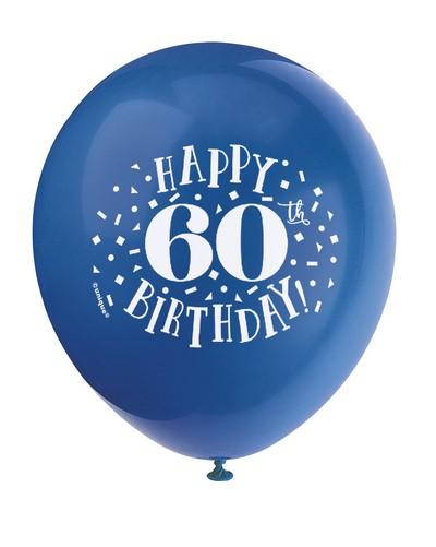 Fun Happy 60th Birthday Assorted Balloons-Age Birthday Latex Balloons-Party Things Canada