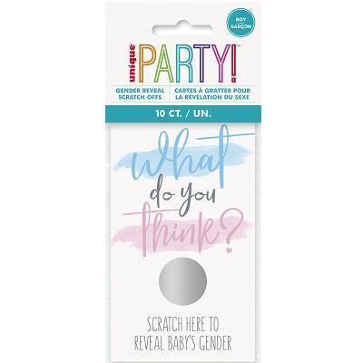 Gender Reveal Boy Scratch Off Cards - Party Things Canada