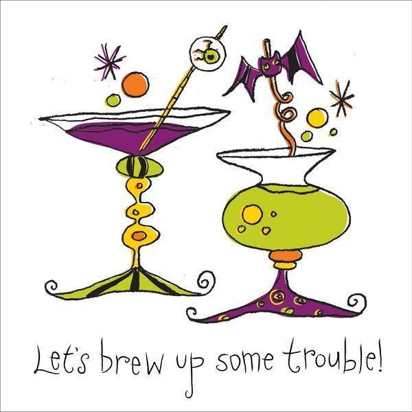 Beverage Napkins "Brew Up Some Trouble" - Get Wicked-Halloween Party Tableware-Party Things Canada