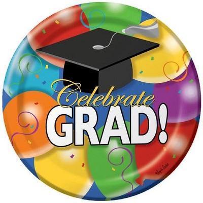 Grad Balloons Dinner Plates-Graduation Party Supplies-Party Things Canada
