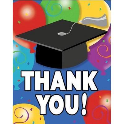 Grad Balloons Thank You Cards-Graduation Party Supplies-Party Things Canada