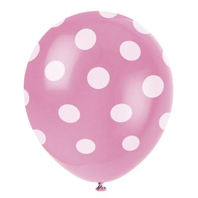 Hot Pink Dots Latex Balloons-Polka Dots Latex Balloons-Party Things Canada