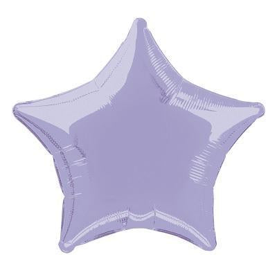 Lavender Star Shaped Foil Balloon-Metallic Helium Balloons-Party Things Canada