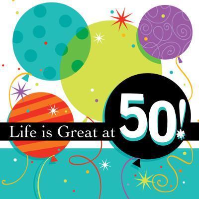 Life is Great '50' Luncheon Napkins-Adults Milestones Birthday Supplies-Party Things Canada