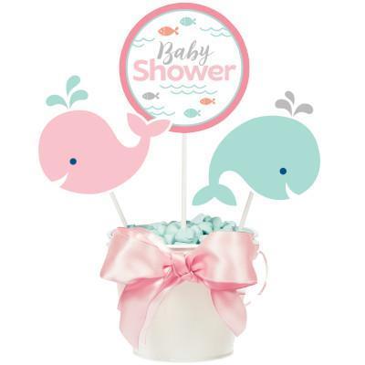 Lil Spout Pink Centerpiece Sticks-Nautical Pink Baby Whales Girl Baby Shower-Party Things Canada