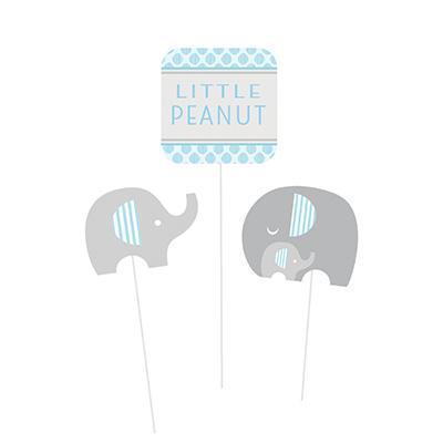 Little Peanut Boy Centerpiece Sticks-Blue and Gray Elephants Boy Baby Shower Supplies-Party Things Canada