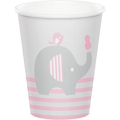 Little Peanut Girl Cups-Pink and Gray Elephants Girl Baby Shower Supplies-Party Things Canada
