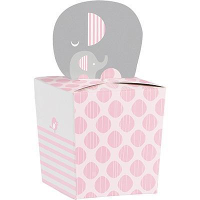 Little Peanut Girl Favor Boxes-Pink and Gray Elephants Girl Baby Shower Supplies-Party Things Canada