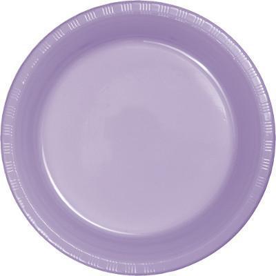 Luscious Lavender Plastic Luncheon Plates-Lilac Lavender Solid Color Tableware-Party Things Canada
