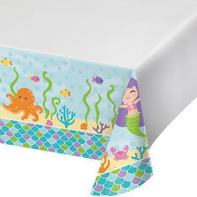 Mermaid Friends Plastic Tablecover-Mermaids Little Girl Birthday Supplies-Party Things Canada