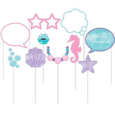 Mermaid Shine Photo Booth Props-Mermaids Iridescent Birthday Supplies-Party Things Canada