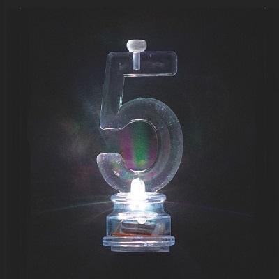 Number '5' Flashing Candle Holder-Birthday Cake Age Toppers-Party Things Canada