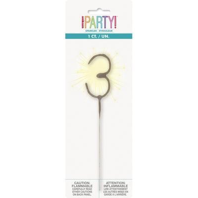 Numeral '3' Party Sparklers-Birthday Sparklers-Party Things Canada