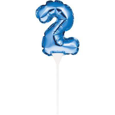 Numeral Balloon "2" Blue Cake Topper-Cake Toppers Balloon Numbers-Party Things Canada
