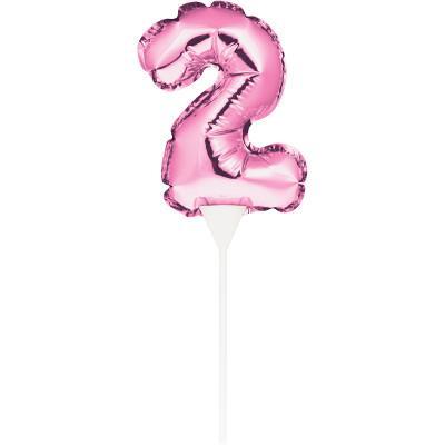 Numeral Balloon "2" Pink Cake Topper-Cake Toppers Balloon Numbers-Party Things Canada