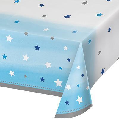 One Little Star Boy Plastic Tablecover-Twinkle Little Star Boy 1st Birthday Baby Shower-Party Things Canada