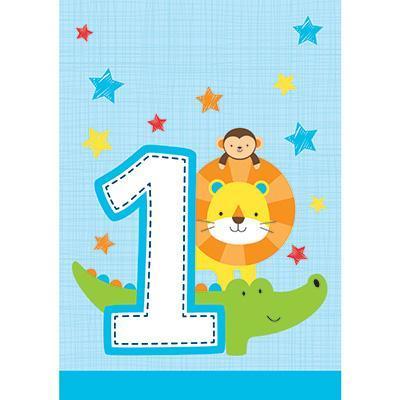 One is Fun Boy Loot Bags-Boy Jungle Themed First Birthday Supplies-Party Things Canada
