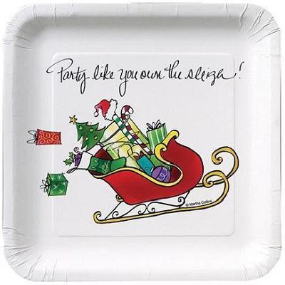 Party Like You Own the Sleigh Christmas Humorous Luncheon Plates