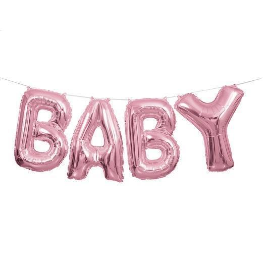 Pink 'Baby' Foil Balloon Banner Kit-Party Things Canada