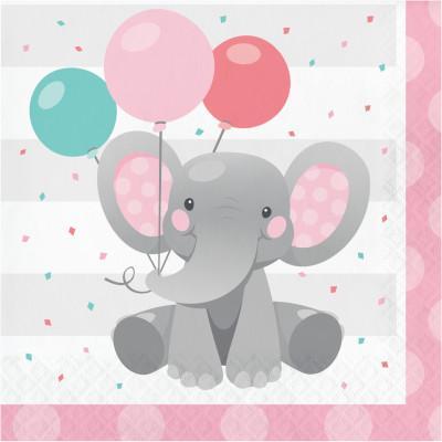 Pink Enchanting Elephant Luncheon Napkins-Party Things Canada