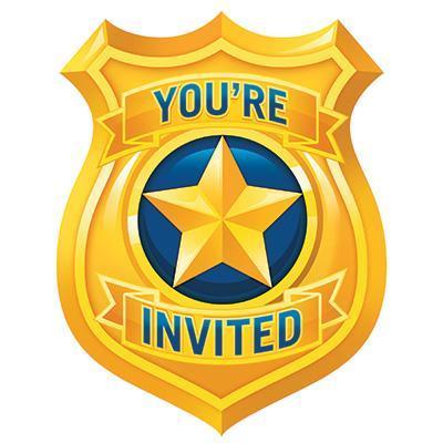 Police Party Invitations-Cops Themed Birthday Supplies-Party Things Canada