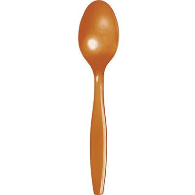 Pumpkin Spice Plastic Spoons-Copper Pumpkin Solid Color Tableware-Party Things Canada
