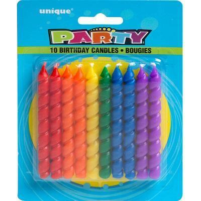 Rainbow Spiral Candles-Rainbow Themed Birthday Supplies-Party Things Canada