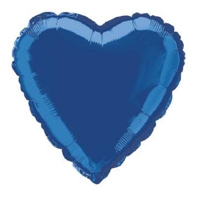 Royal Blue Heart Shaped Foil Balloon-Metallic Helium Balloons-Party Things Canada