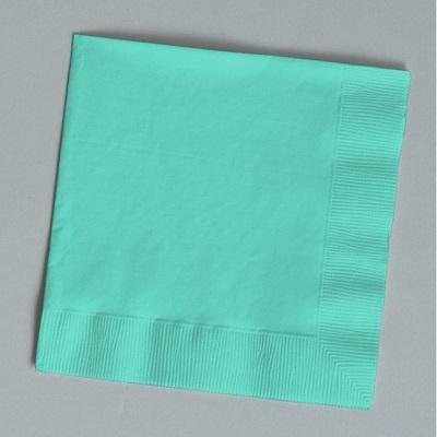 Sea Glass Beverage Napkins-Sea Foam Tiffany Blue Solid Color Tableware-Party Things Canada