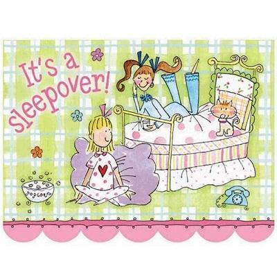 Sleepover "It's a Sleepover" Invitations-Sleepover Party Tableware Ideas Supplies-Party Things Canada