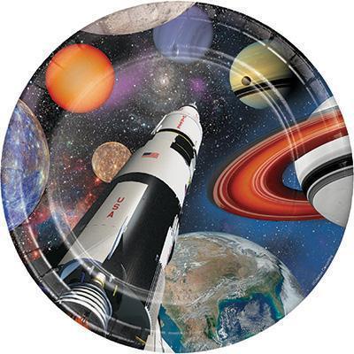 Space Blast Dinner Plates-Astronauts and Galaxy Themed Birthday Supplies-Party Things Canada